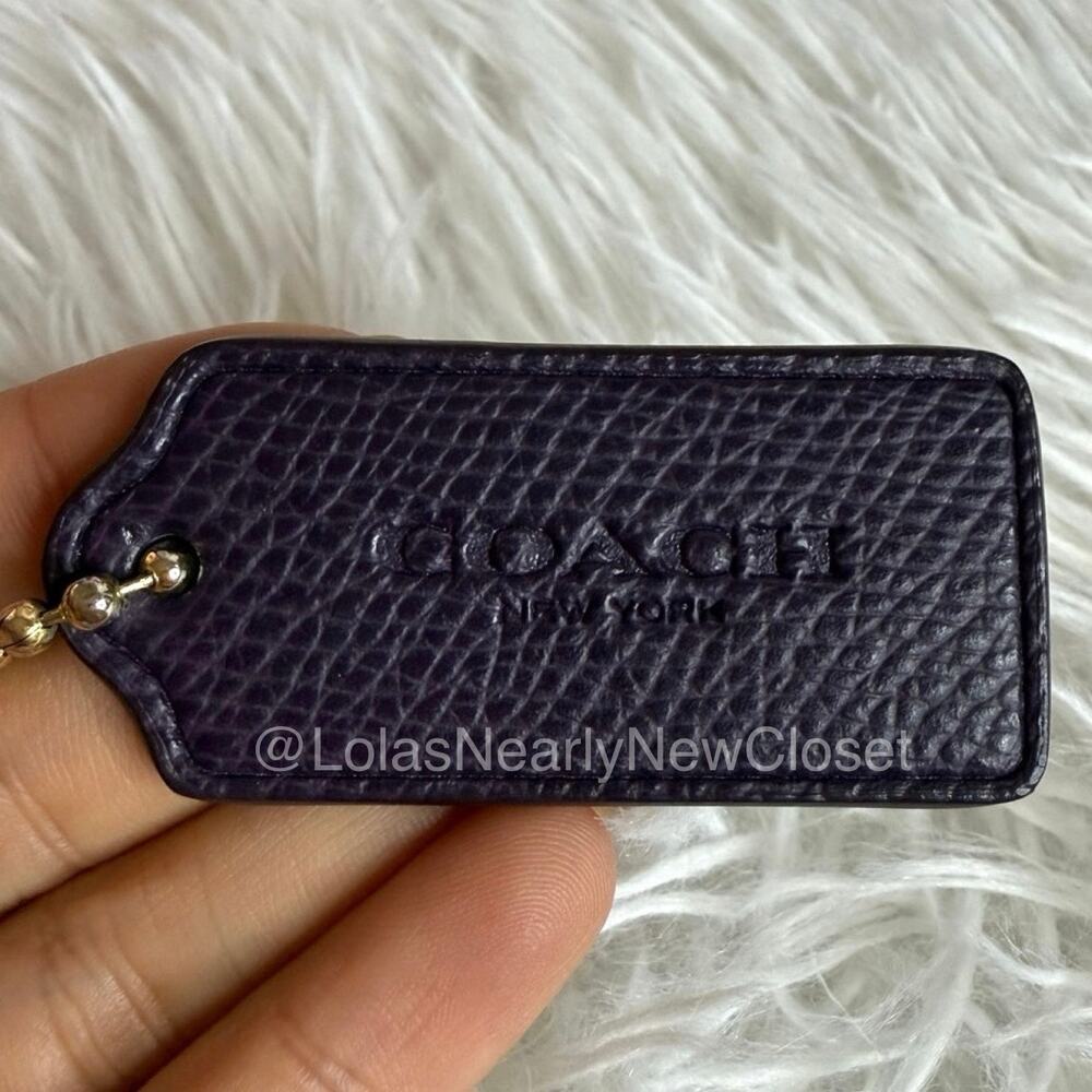 2" COACH Blue Fob Bag Charm Hang tag Hangtag